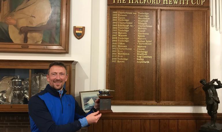 Mark Whittaker with the Halford Hewitt Cup